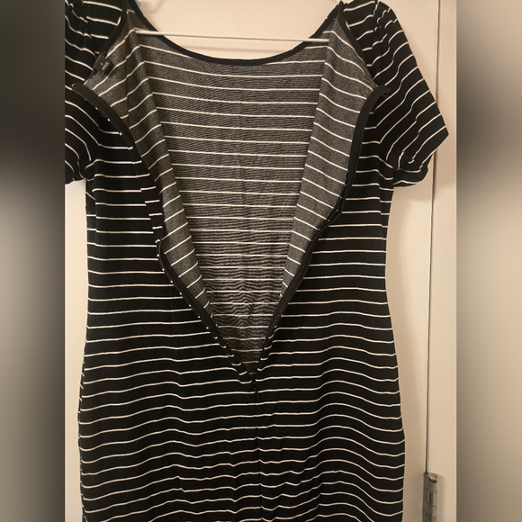 Ann Taylor Black and White Striped Mini Dress - Picture 4 of 4